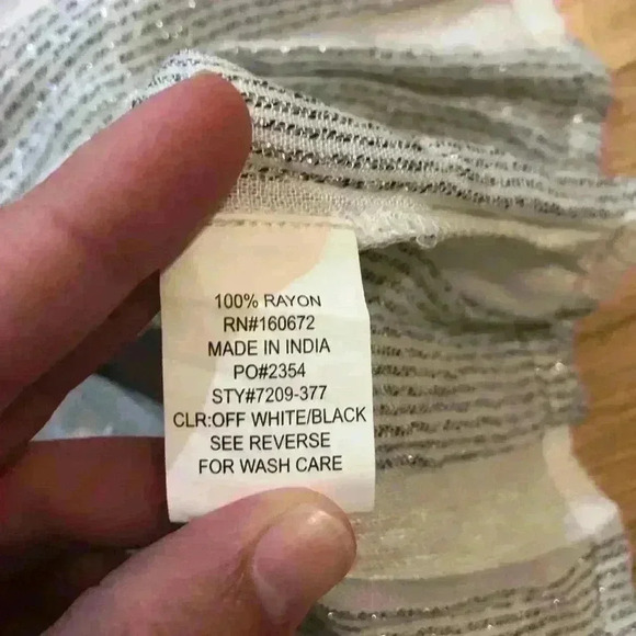 Blue Island Women’s Striped Swim Cover Up Metallic Threading Tassels Sz S - Picture 6 of 9